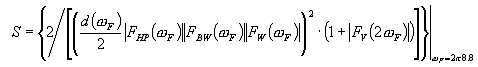 Equation for normalising scaling factor, S
