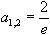 a1,2=2/e
